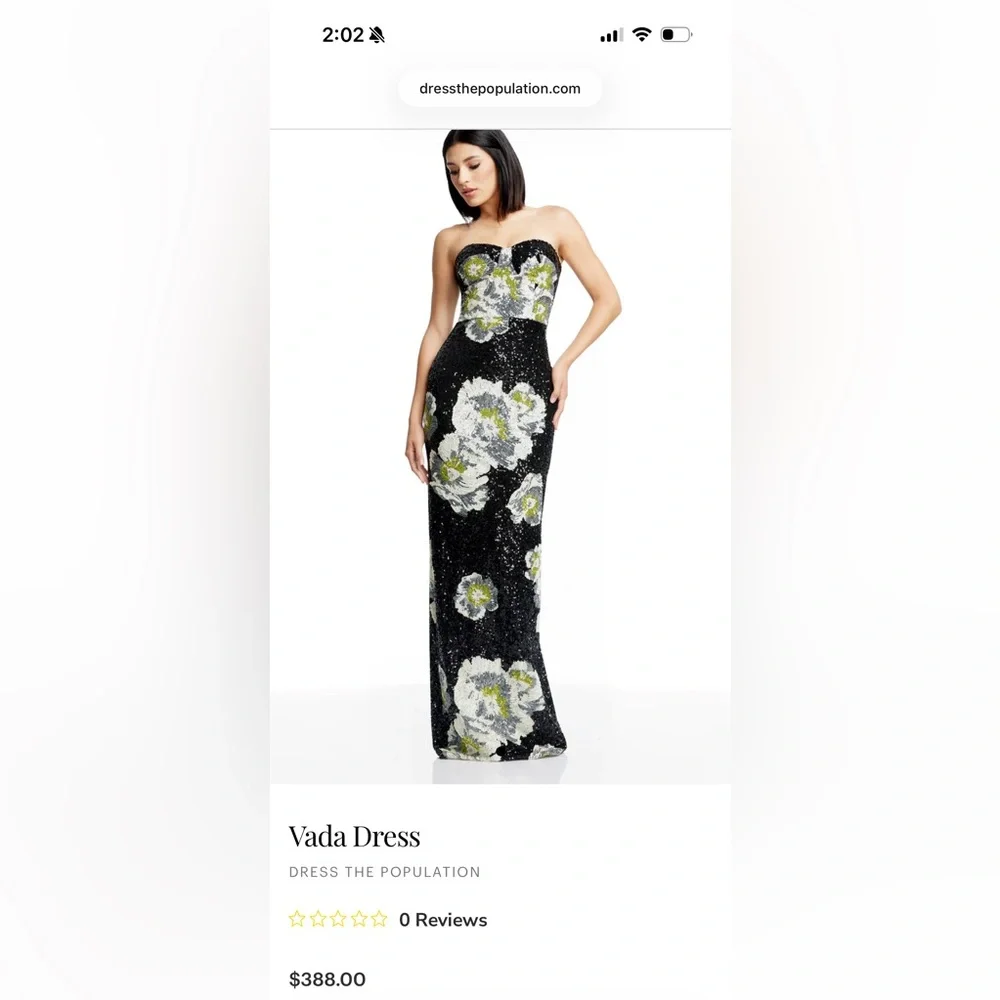 NWT Dress the Population Vada Black Floral Dress - Picture 1 of 5